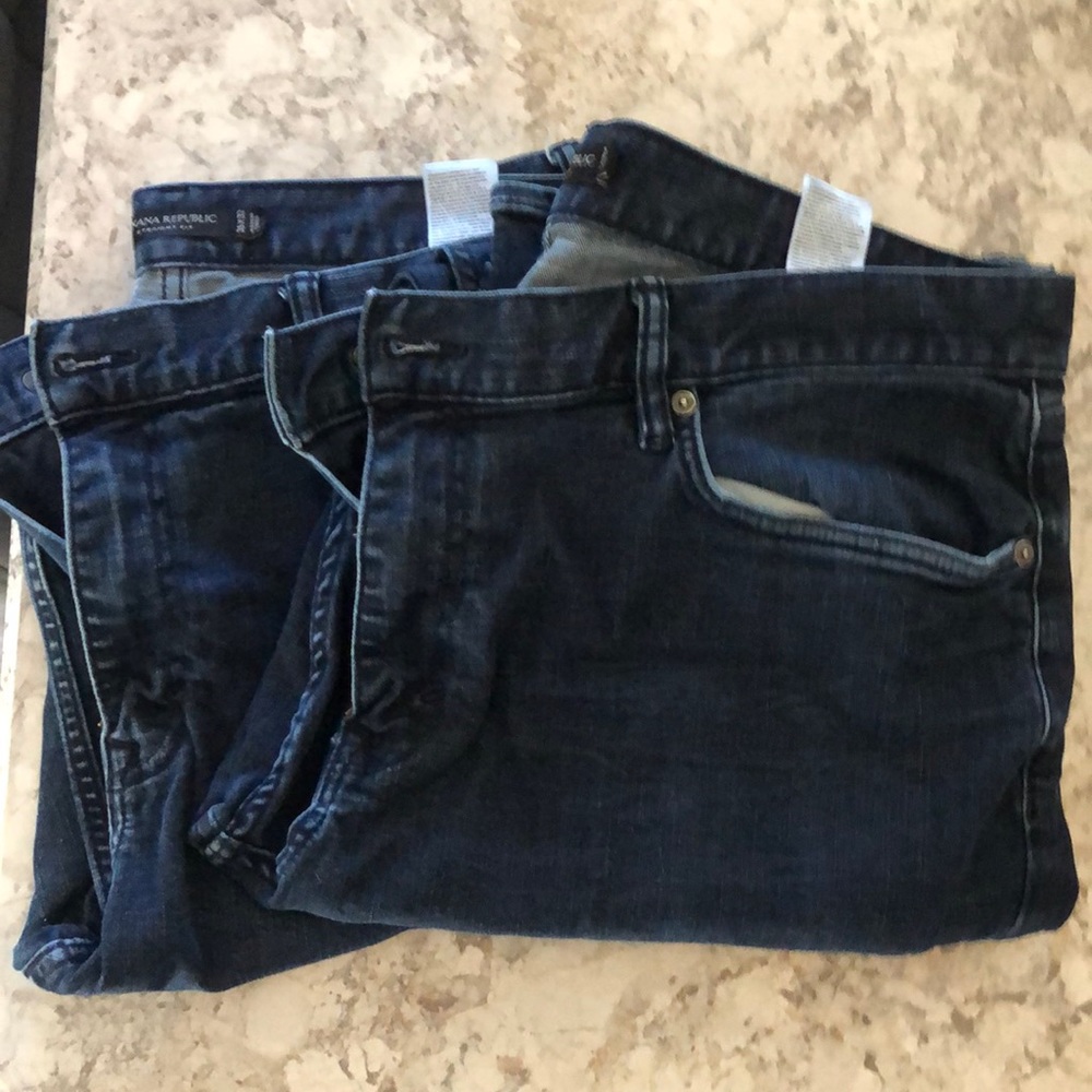 2 pairs Banana Republic straight fit jeans
